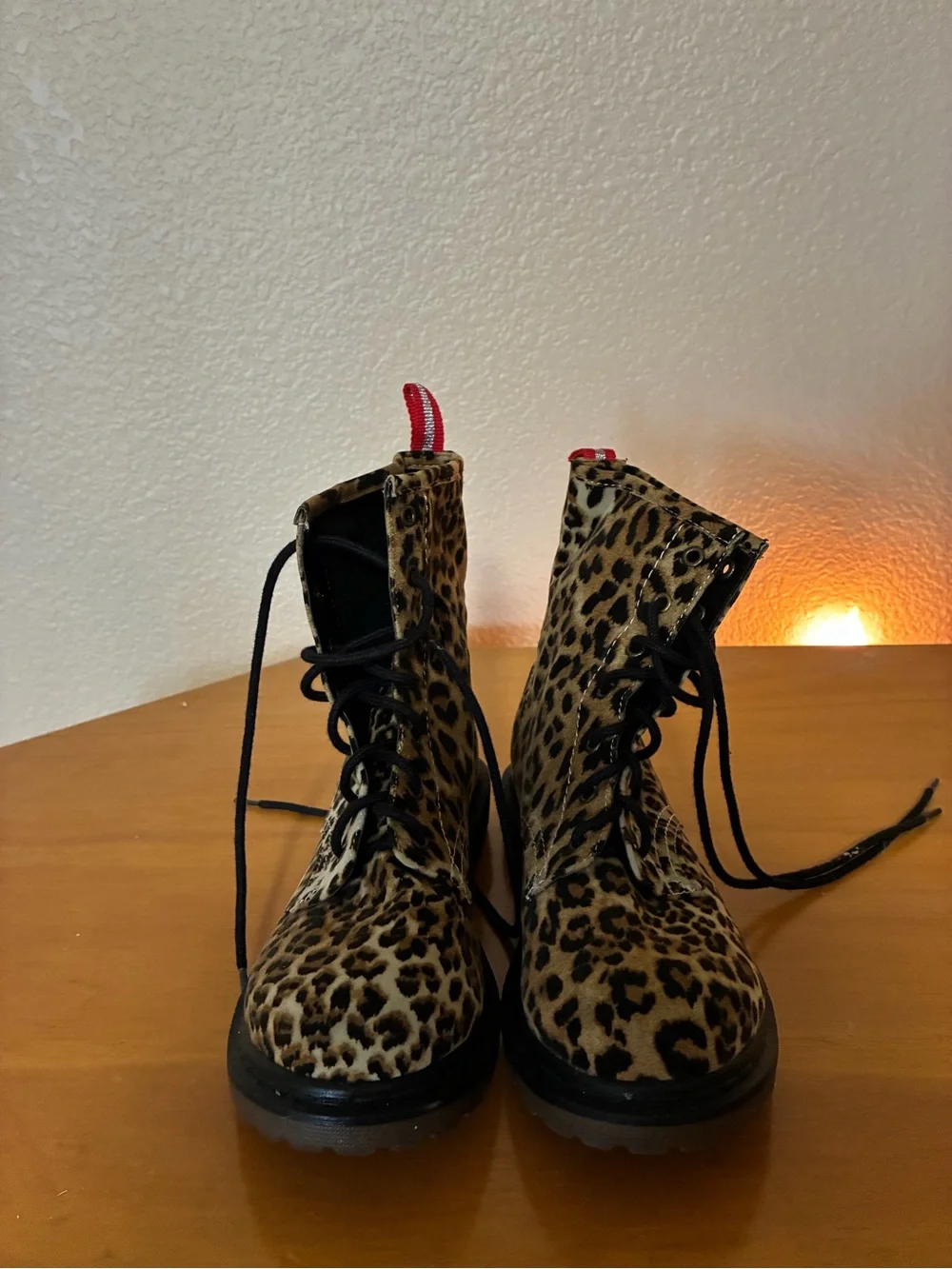 St. John's Bay Leopard Print Lace-Up Boots - Tan/Black